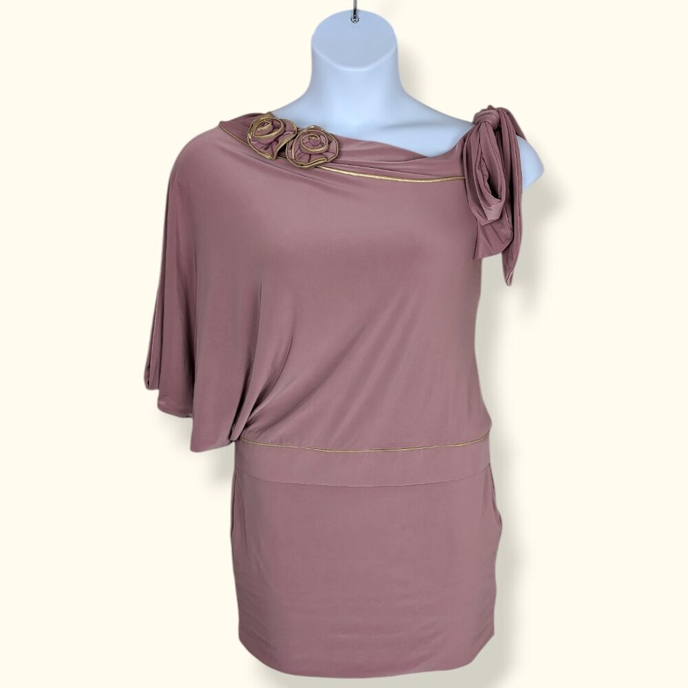 Serge Pink One-Shoulder Stretch Top / Mini Dress
